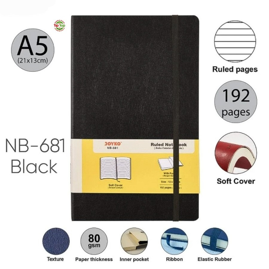 

Joyko NB-681-Hitam Note book Diary/Agenda buku catatan uk.A5 soft cover