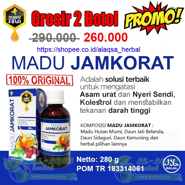 

Grosir Madu Jamkorat Promo 2 Botol lebih murah | Madu Asam Urat Dan Kolestrol