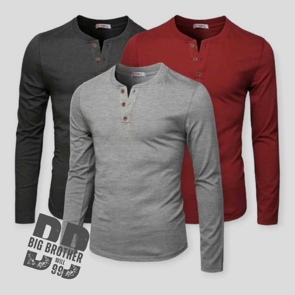 KAOS KANCING LENGAN PANJANG - KAOS KANCING LENGAN PANJANG PRIA - KAOS KANCING LENGAN PANJANG PREMIUM