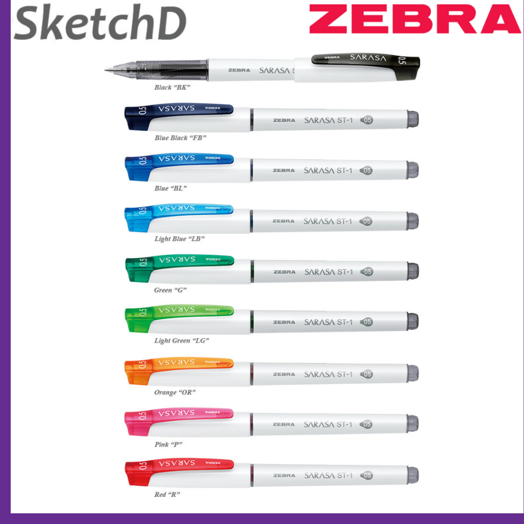 

Pulpen Zebra Sarasa Clip ST1 05 Gel Pen 0.5 mm Body Solid non retract
