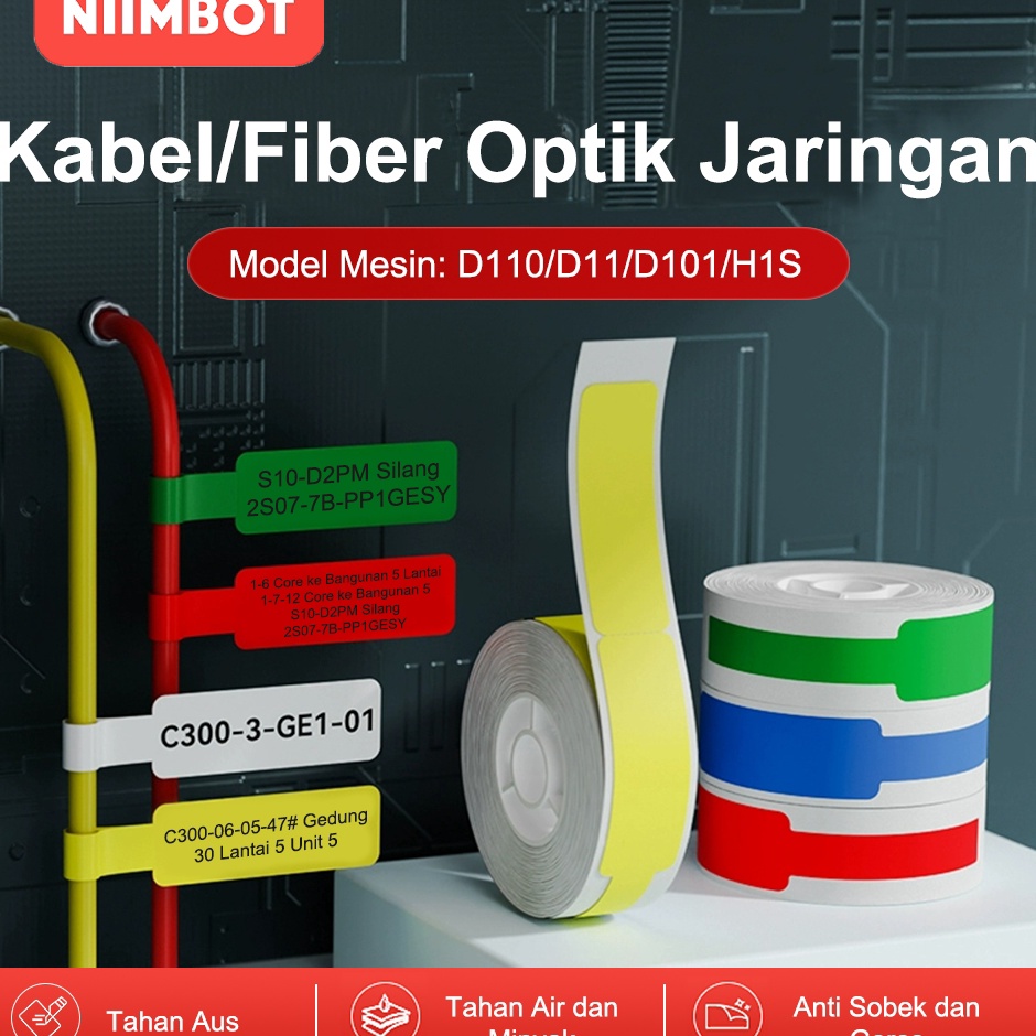 

NIIMBOT D11D11D11 Kertas Stiker Label Kabel untuk Menandai Klasifikasi KabelJaringan w P1T2