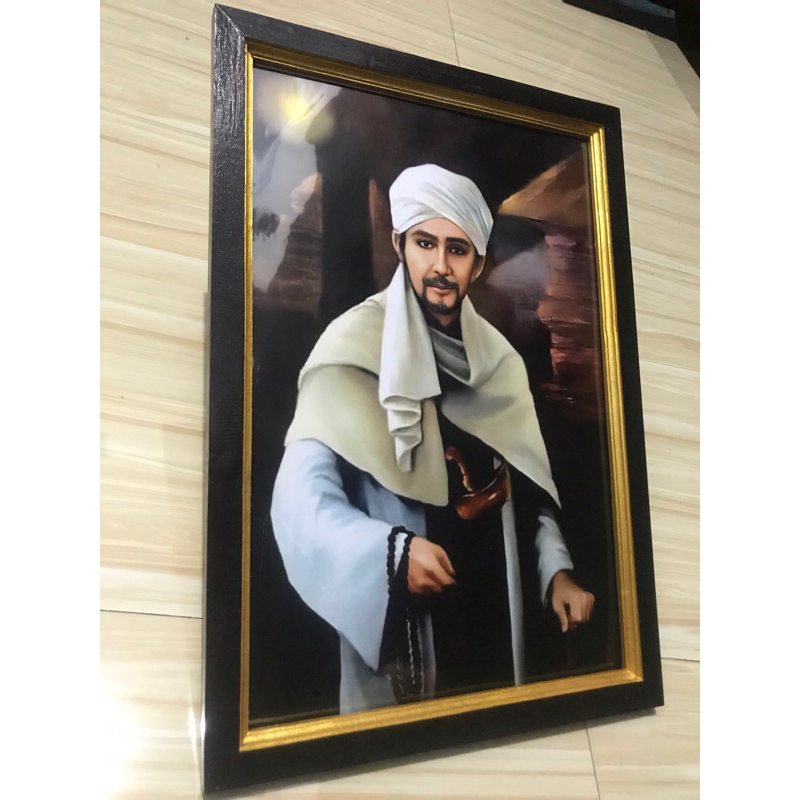 hiasan dinding gambar sunan gunung jati plus bingkai 65x45cm