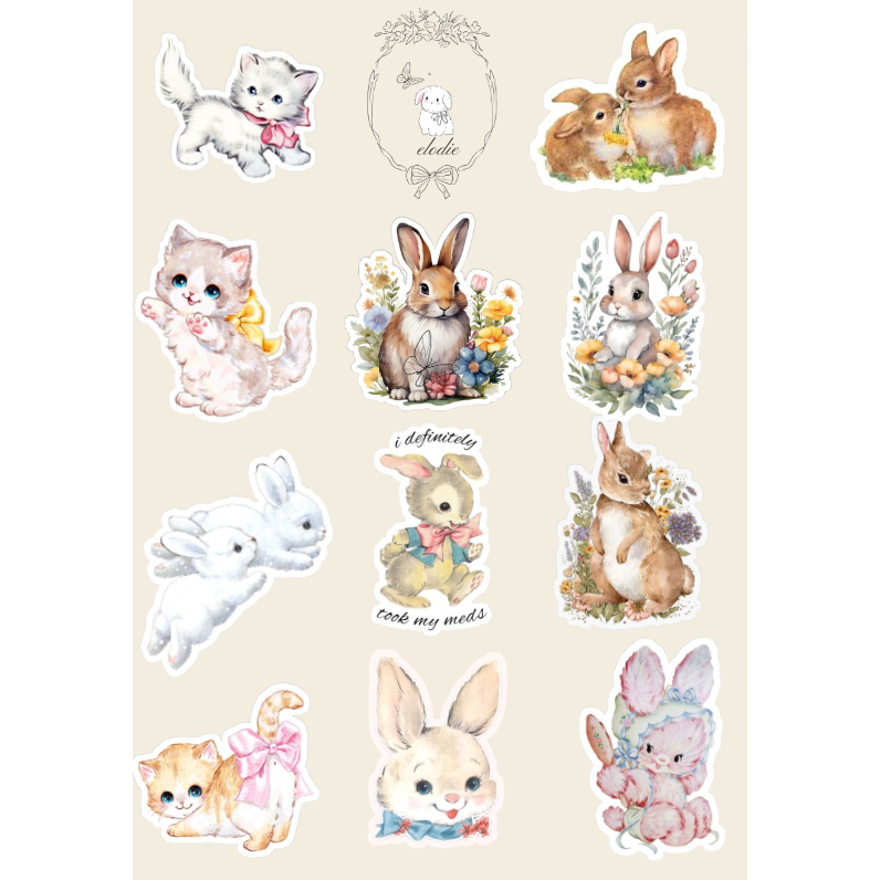 

GLITTERY STICKER DECO RABBIT