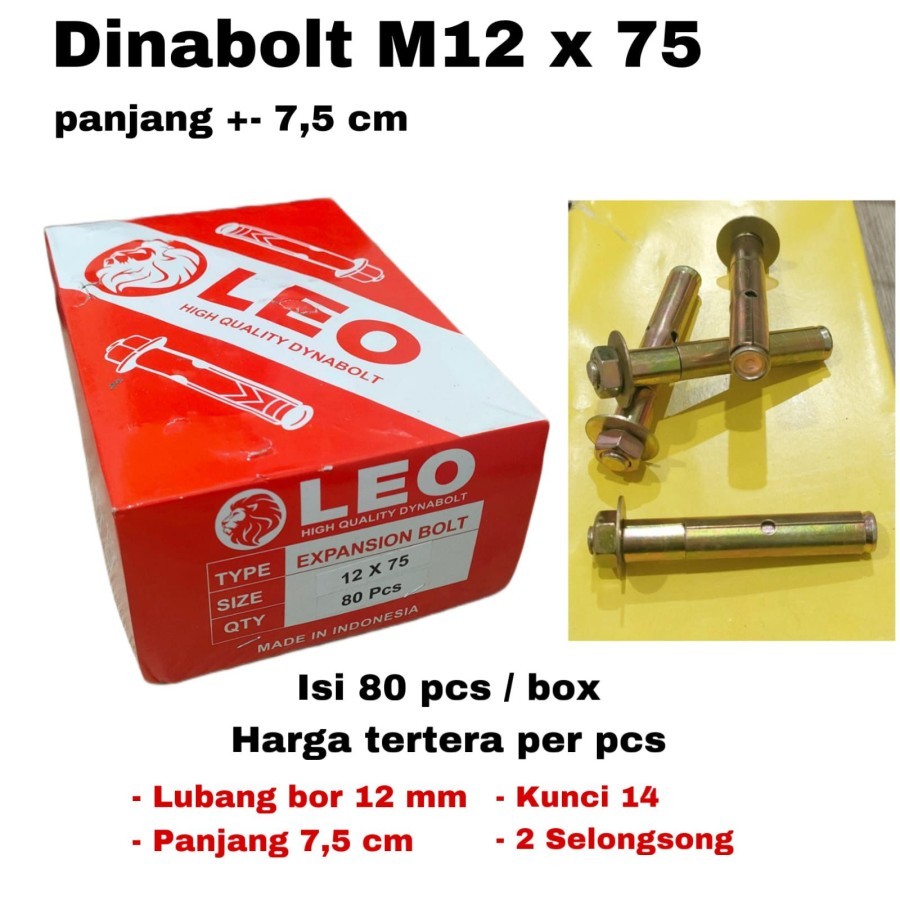 Dinabolt 12 x 75 (7,5 cm) (5030) RD