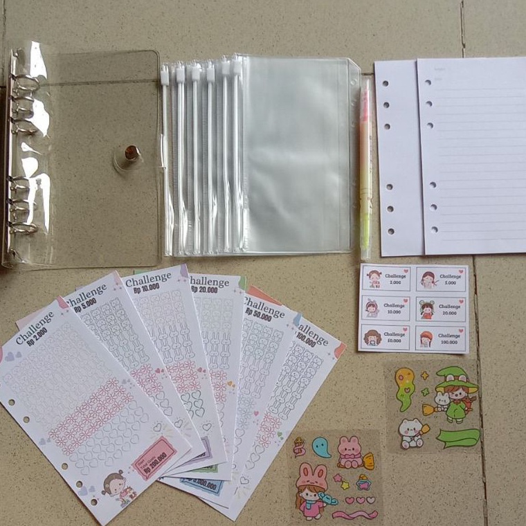 

Paket Saving Challenge Menabung Binder A6 v V3X8