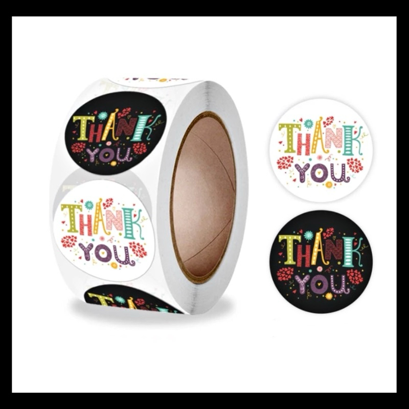 

[ BUKAN 1 ROLL!!!! ] Sticker Thank You Full Colour / Stiker Label / Stiker Ucapan Terima Kasih / Stiker Lucu / Stiker Imut