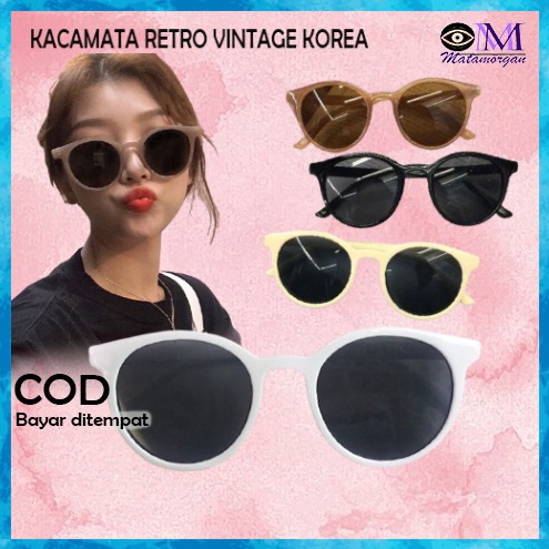 PAKET INSTAN KACAMATA HITAM FASHION FRAME OVAL KACAMATA KEKINIAN KOREAN STYLE RETRO VINTAGE SUNGLASS