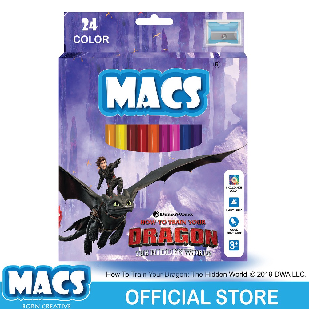 

KODE C7W MACS Pencil Warna How to train your dragon Night Fury 24 colors