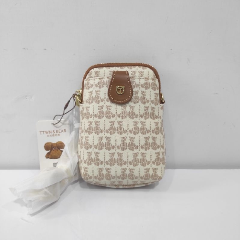 TTWN BEAR ORIGINAL TT2358 PHONE BAG CREM - TAS TTWN BEAR TERBARU
