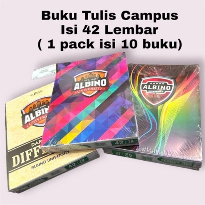 

Buku Tulis Panjang Campus Albino 42 Lembar (1 Pack Isi 10 Buku)