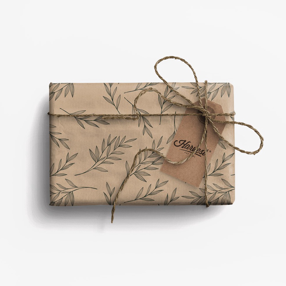 

DIJAMIN MURAH Paket Kertas Kado Tag Harvest EcoFriendly Gift Set Leaves