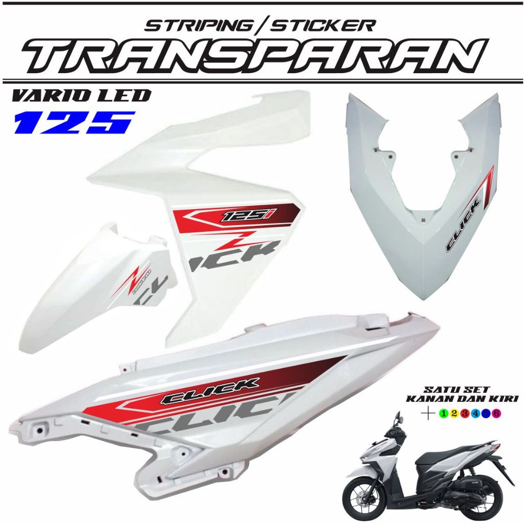 STRIPING CLICK VARIO LED 125 FI / STRIPING VARIO TRANSFARAN STIKER TRANSPARAN VARIO FI 125 POLET STI