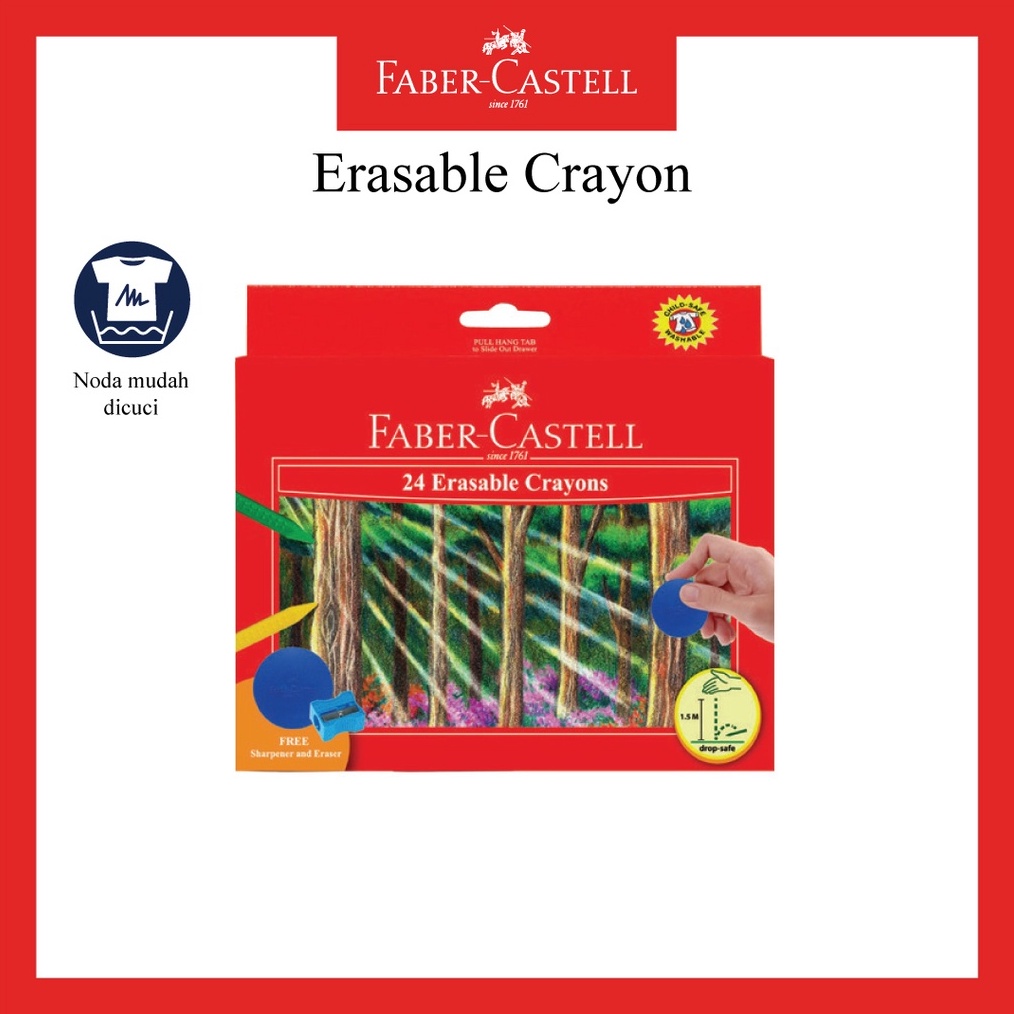 

KODE X2G3 Erasable Crayon Faber Castell Isi 24 Warna Erasable Crayons 24 Gratis Penghapus dan Rautan