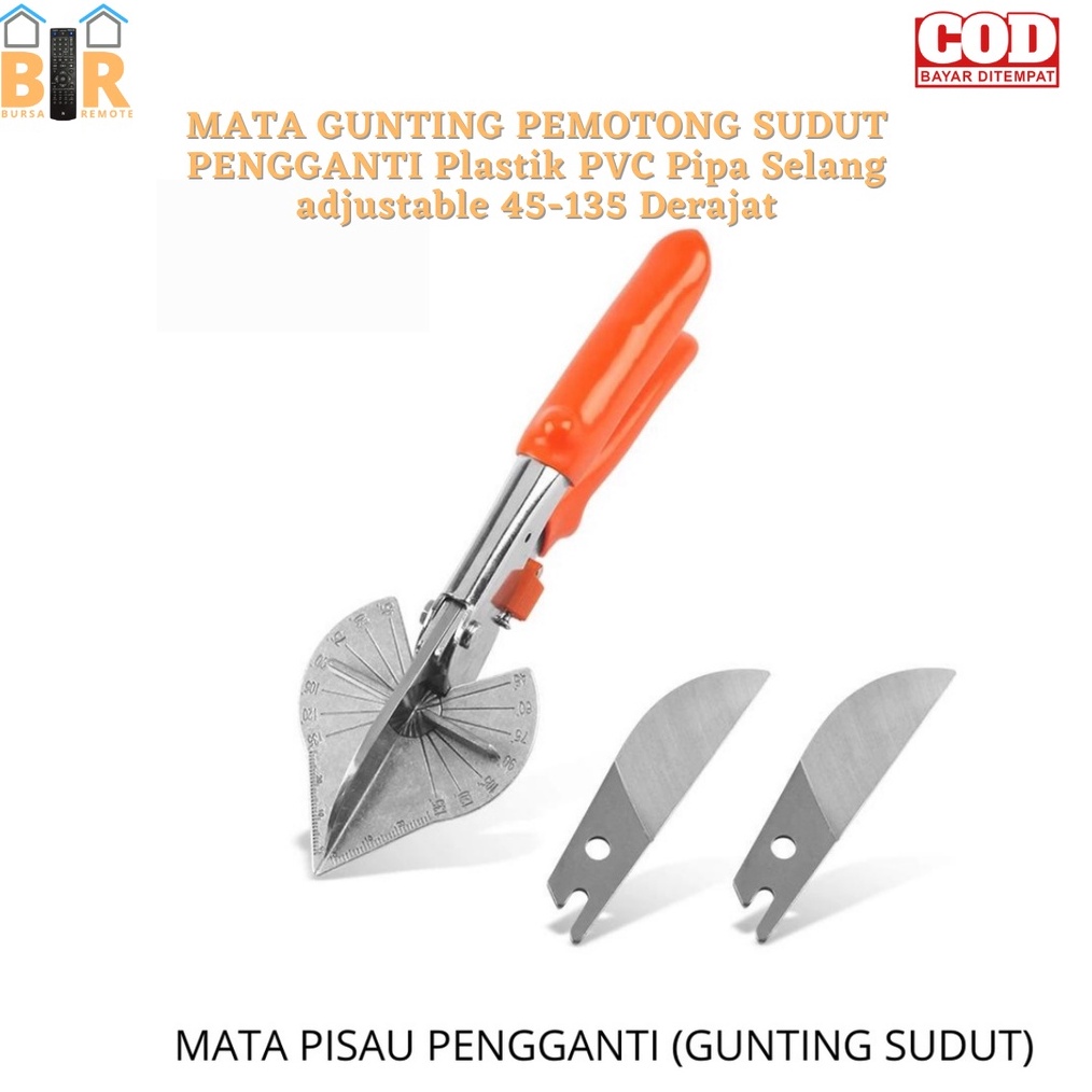 

KODE X7D6 MATA GUNTING PEMOTONG SUDUT PENGGANTI Plastik PVC Pipa Selang adjustable 45135 Derajat