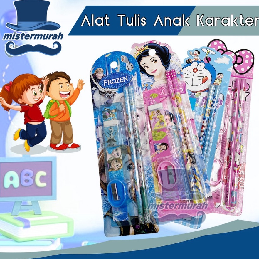 

HOT Paket Alat Tulis Set Anak Karakter Pensil Pen Souvenir ATK Ulang Tahun