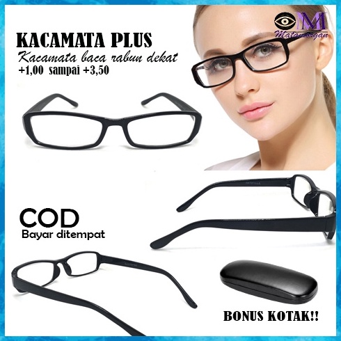 MEN SALE KACAMATA KACA MATA BACA LENSA PLUS RABUN DEKAT FRAME KOTAK TEBAL DAN KOKOH UNISEX PRIA WANI