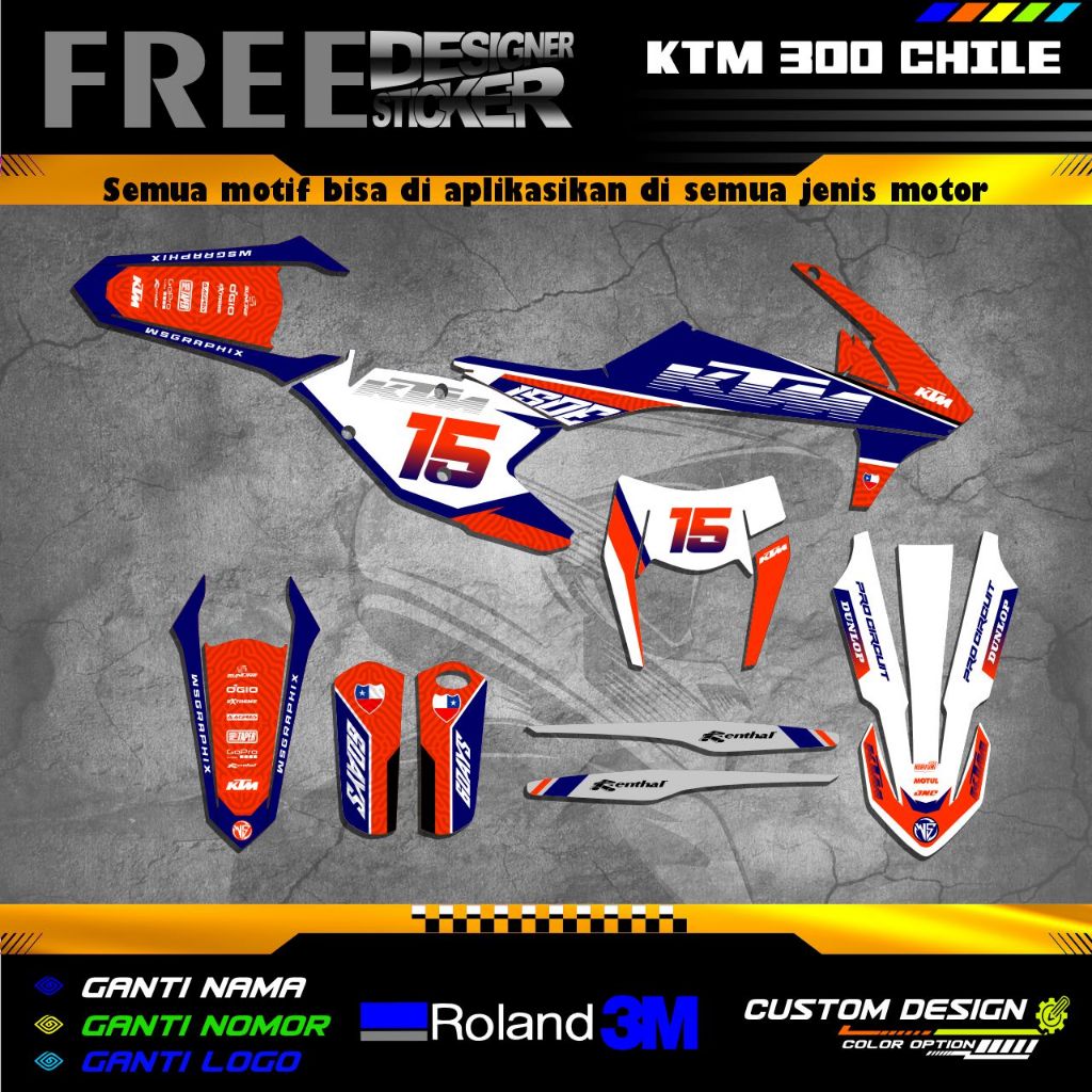 DECAL STIKER KTM 300 CHILE FULL BODY