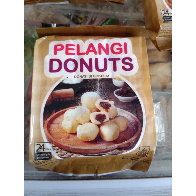 

donut mini coklat pelangi isi 24