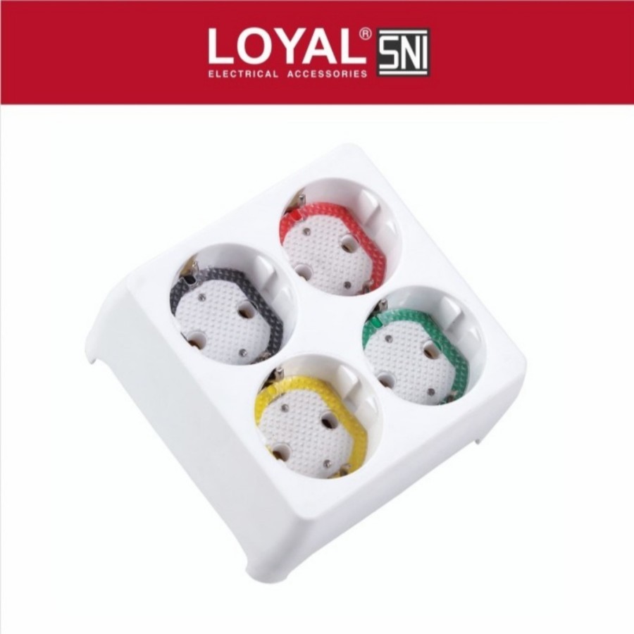 Loyal Steker 4 IN 1 Warna (LY-906W ) Stopkontak T isi 4 lubang