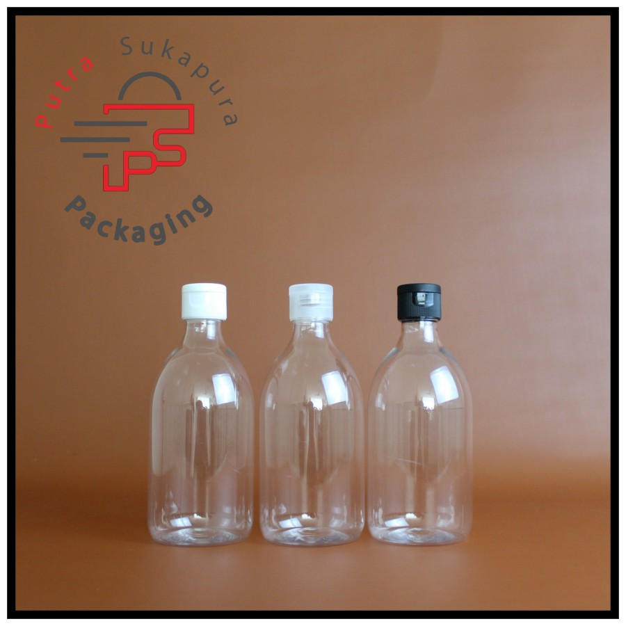 Botol fliptop 300ml oval natural/botol fliptop 300ml/fliptop neck 24