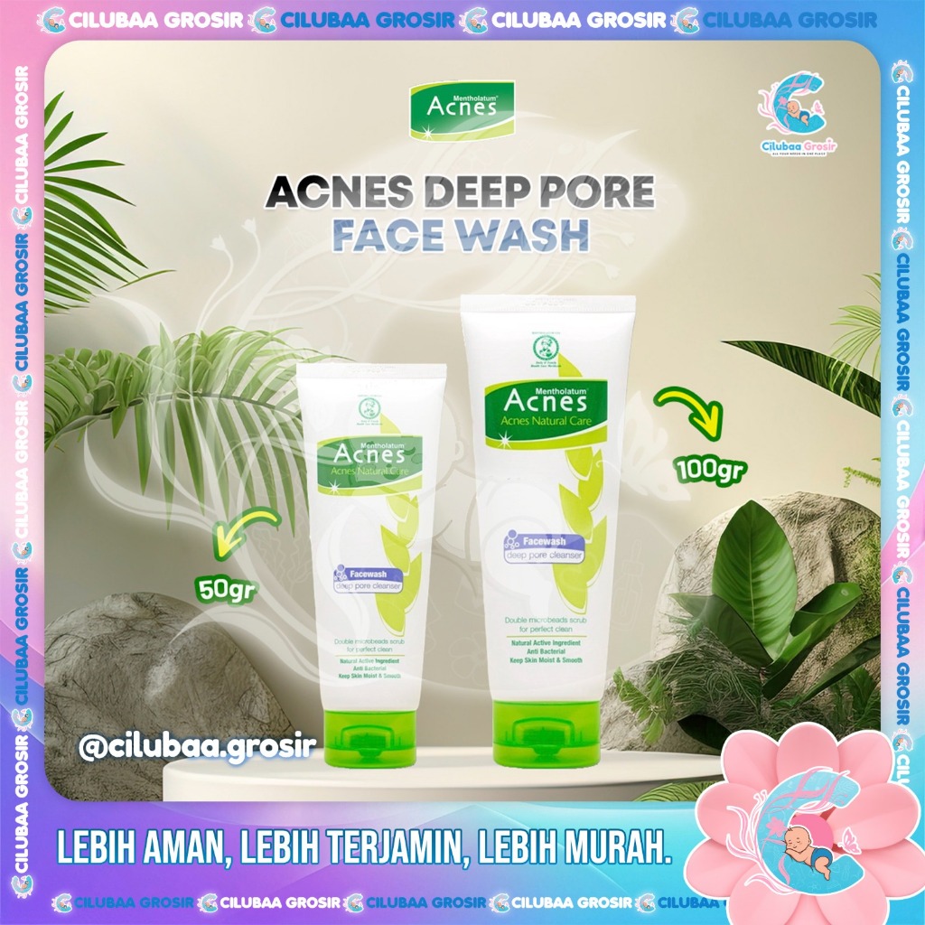 Acnes Deep Pore Cleanser Facial Wash 100mL || 50mL Pembersih Wajah || Sabun Cuci Wajah