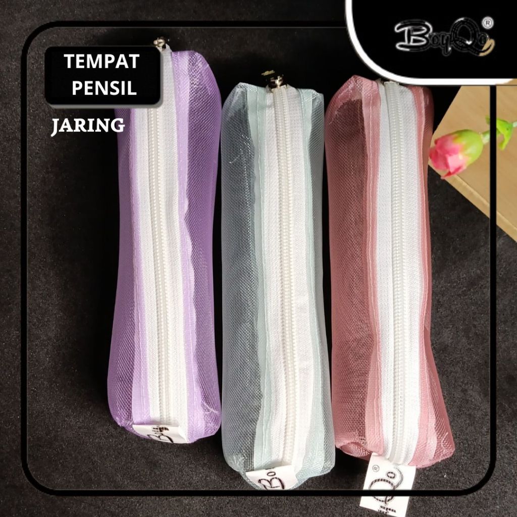 

BoyQo Tempat Pensil Mungil Jaring Aneka Warna | Pencil Case Jaring