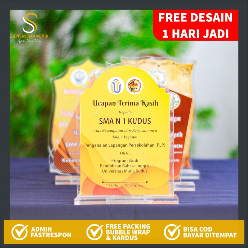 Plakat Akrilik / Plakat Custom / Vandel Akrilik / Plakat Akrilik Murah Kualitas Mewah