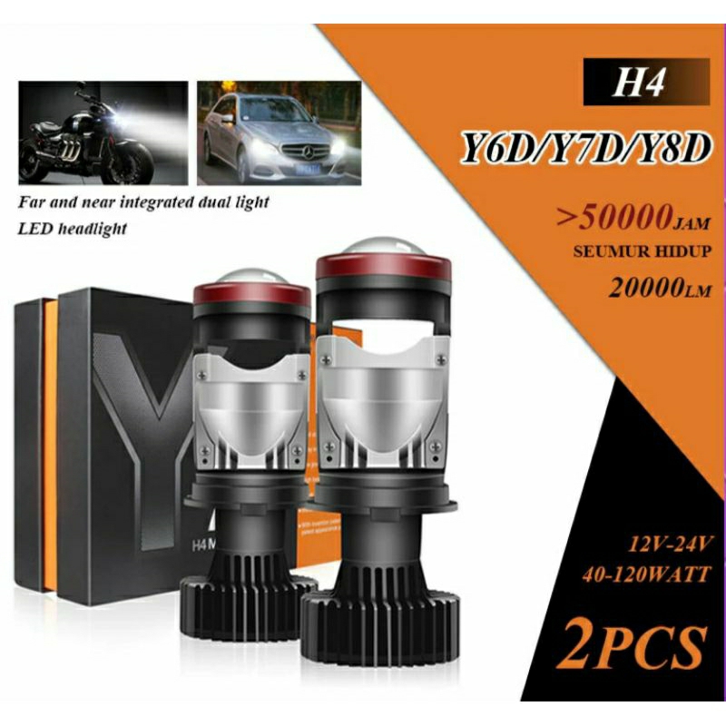Lampu H4 mini projector projie