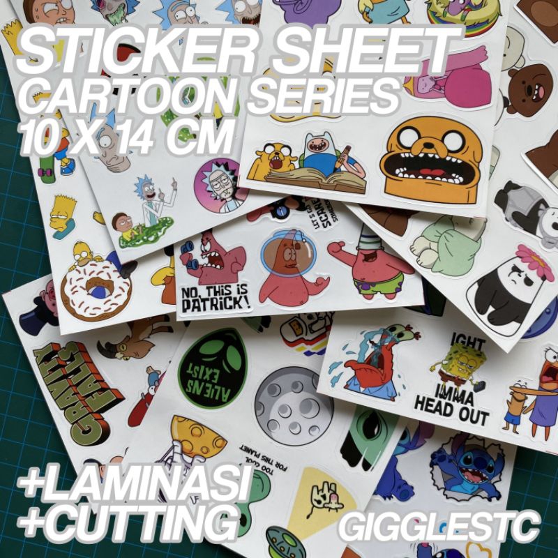 

Sticker Sheet Cartoon Series / Sticker We Bare Bears / Sticker Simpson / Sticker Adventure Time / Sticker Lilo & Stitch / Sticker Spongebob / Sticker Gravity Falls / Sticker Rick & Morty