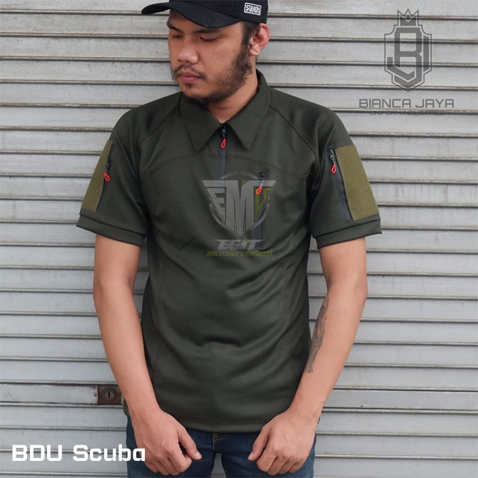 Kaos Tactical BDU Hijau Lengan Pendek