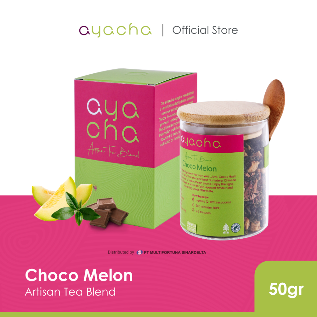 

Ayacha Artisan Tea - Choco Melon | Loose Tea Jar 50 Gram | Teh Bunga Teh Fruity