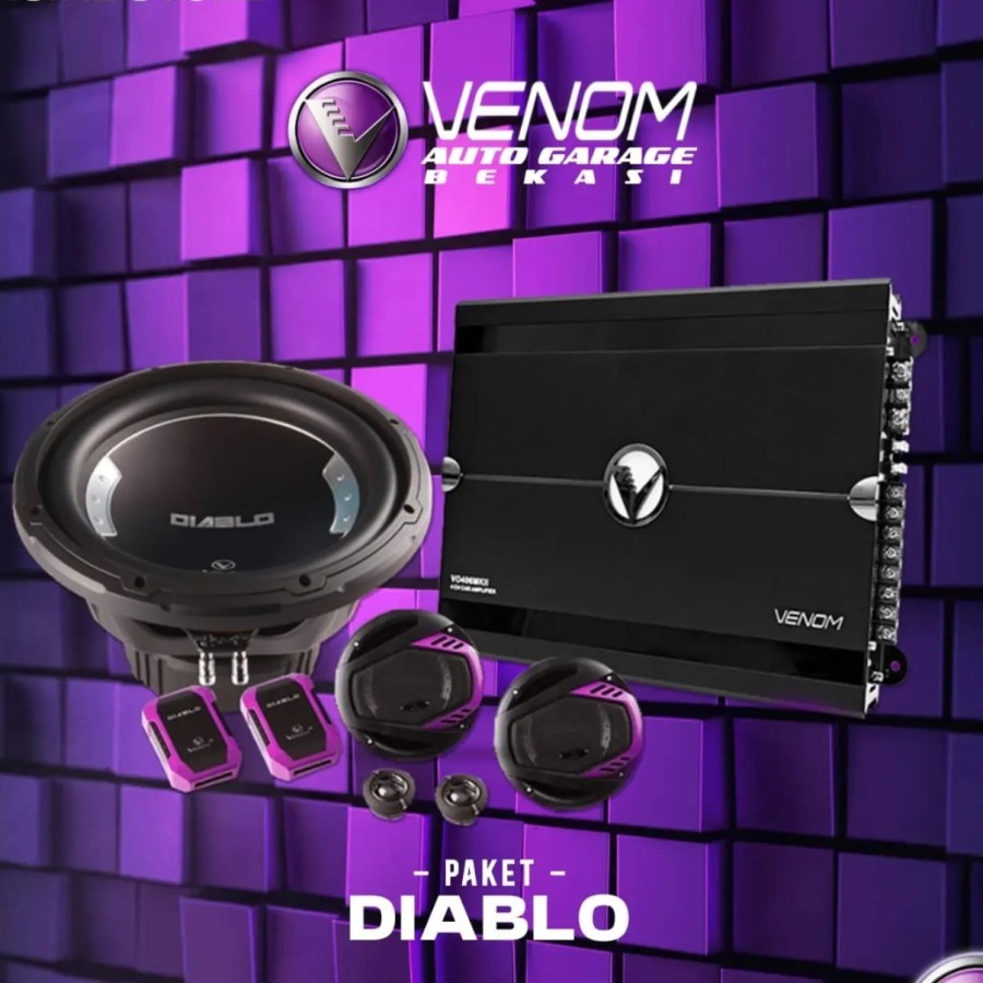 PAKET AUDIO MOBIL VENOM DIABLO POWER SPLIT SUBWOOFER VENOM