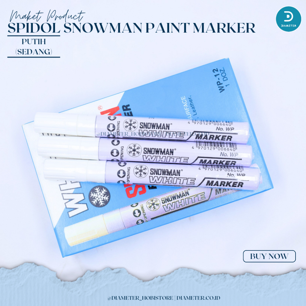 

Spidol Paint Marker Permanent Snowman SEDANG warna GOLD/PUTIH/SILVER