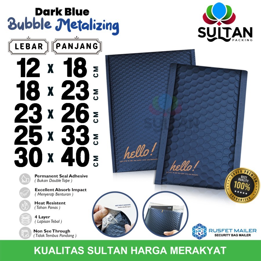 

AMPLOP BUBBLE MAILER DARK BLUE ENVELOPE WRAP RUFSET PREMIUM BIRU