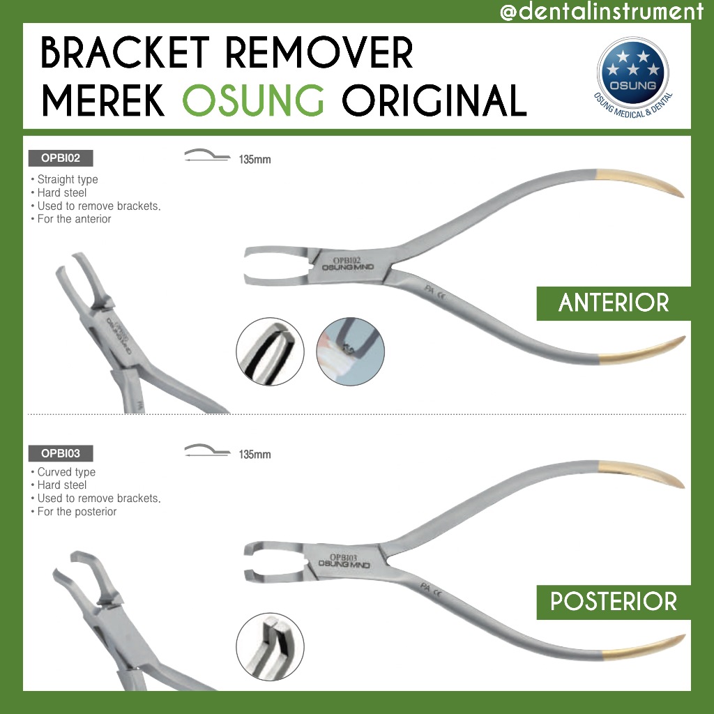 Osung Dental Bracket Remover Angle Angular Straight Lurus / Tang Lepas Behel Bracket Ortho Gigi Ante