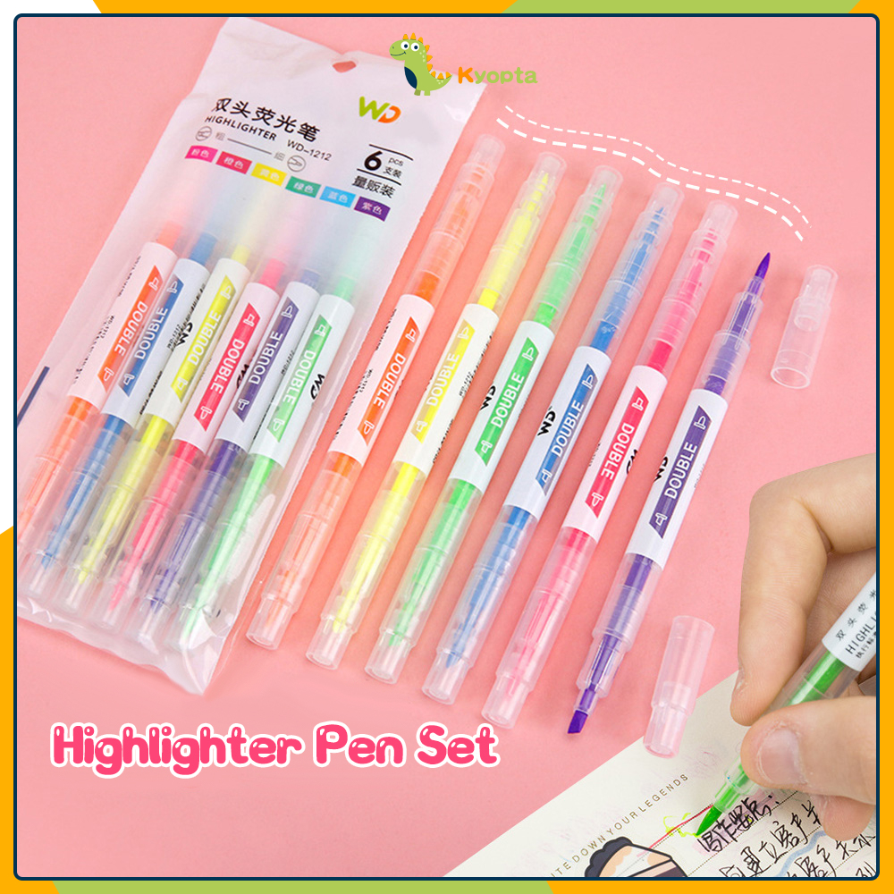 

Kyopta Highlighter pen Stabilo warna warni stabilo panjang dua kepala