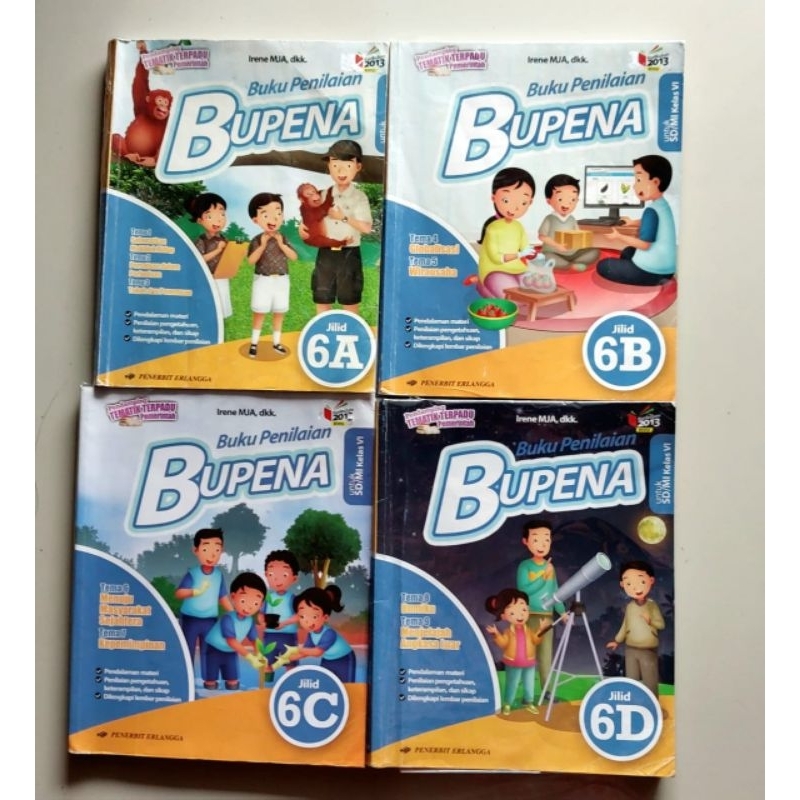 Bupena Erlangga kelas 6 SD ( A,B,C,D ) Bekas Pakai