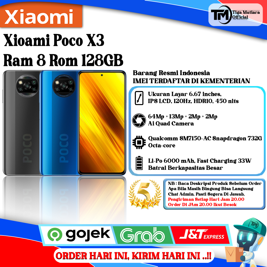 Xiaomi Poco X3 Nfc Ram 8 Rom 128GB Segel Original & Bergaransi Resmi
