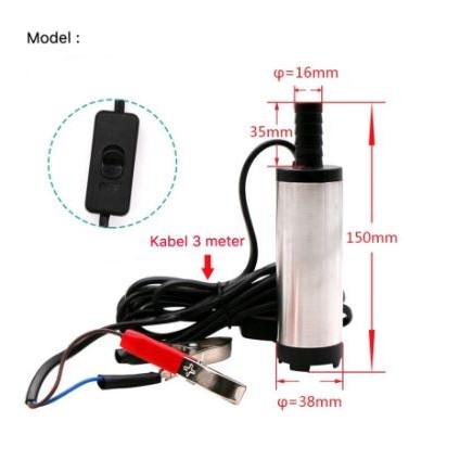 Pompa Celup DC 24V Transfer Oli Minyak