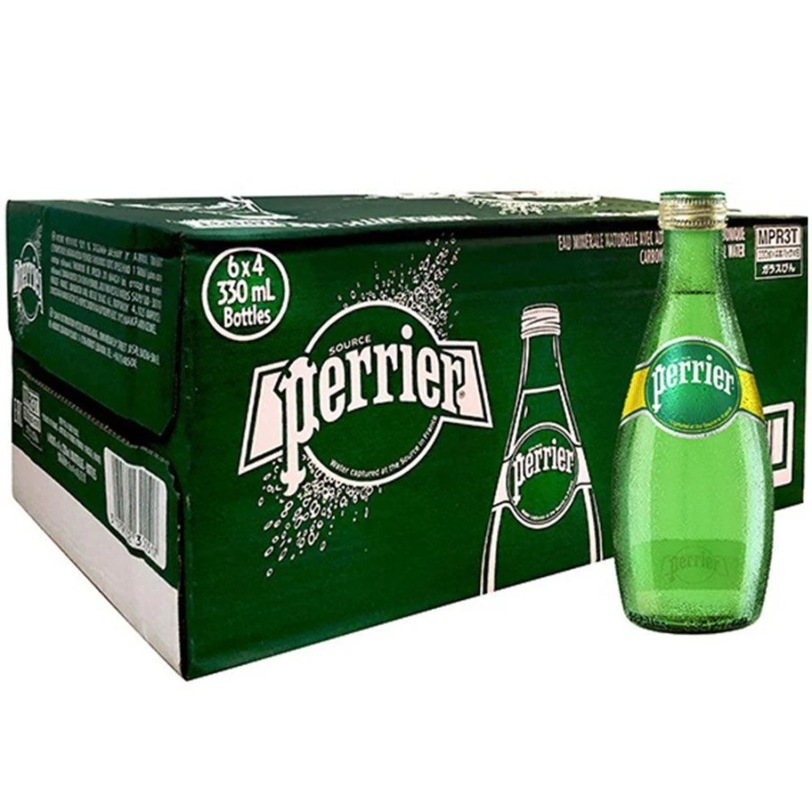 

Perrier Carbonated Sparkling Air Natural Mineral Water Botol 330ml / KRAT Dus 24 botol