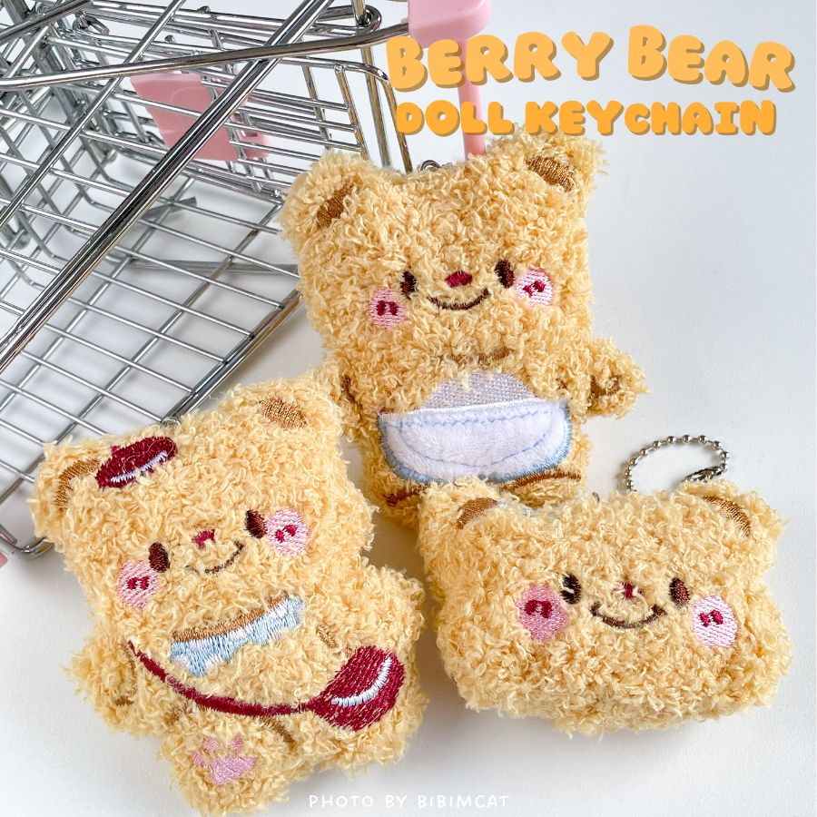 Berry Bear Plush Keychain Boneka Beruang / Gantungan Kunci Lucu