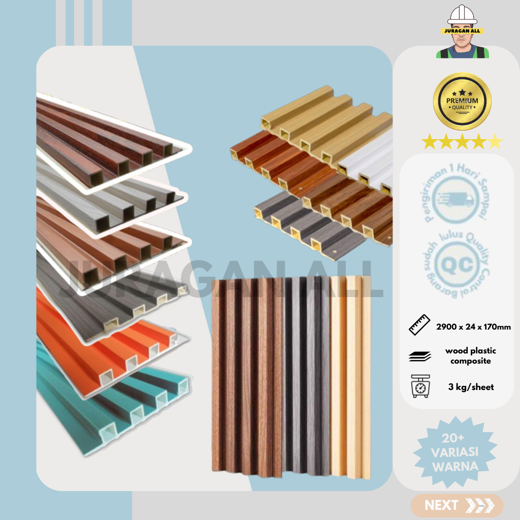 WPC WALL PANEL 3 METER 3D (PREMIUM) (2900 x 170 x 24mm) / WPC WALLPANEL / WPC WALL PANEL / WPC PANEL