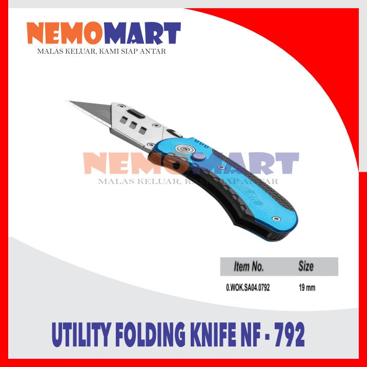 

MULTIPRO PISAU CUTTER LIPAT NF-792 19 mm CUTER UTILITY FOLDING KNIFE 19mm NF792