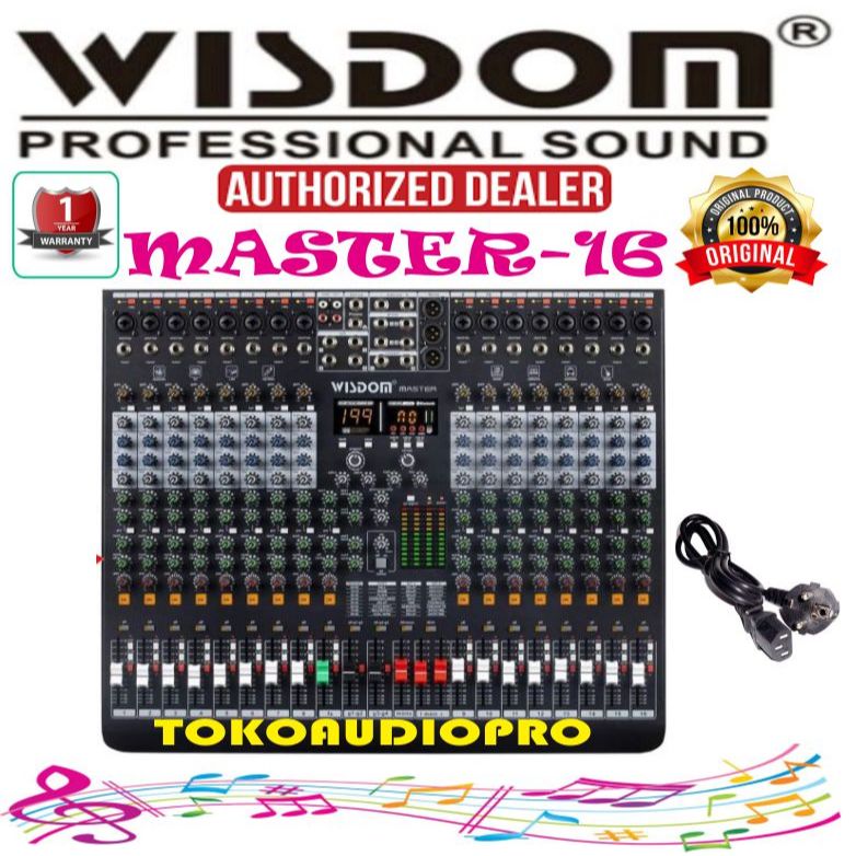 Mixer Wisdom Master 16-Channel Mixer Audio dengan Bluetooth Dan Efek