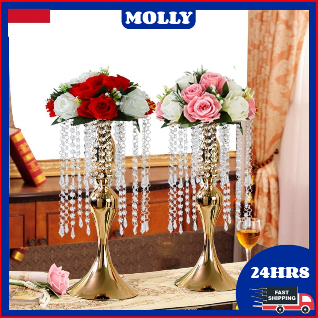 [COD]Vas Bunga Hiasan Dekorasi Ruang Tamu Mewah Pajangan Lemari Kaca Luxurious Wedding Vase Decorati