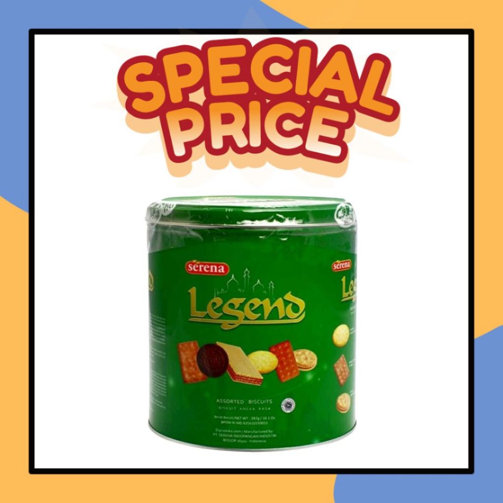 

Serena Legend 287gr Assorted Biscuits Kemasan Kaleng Bulat Hijau Biskuit Aneka Rasa