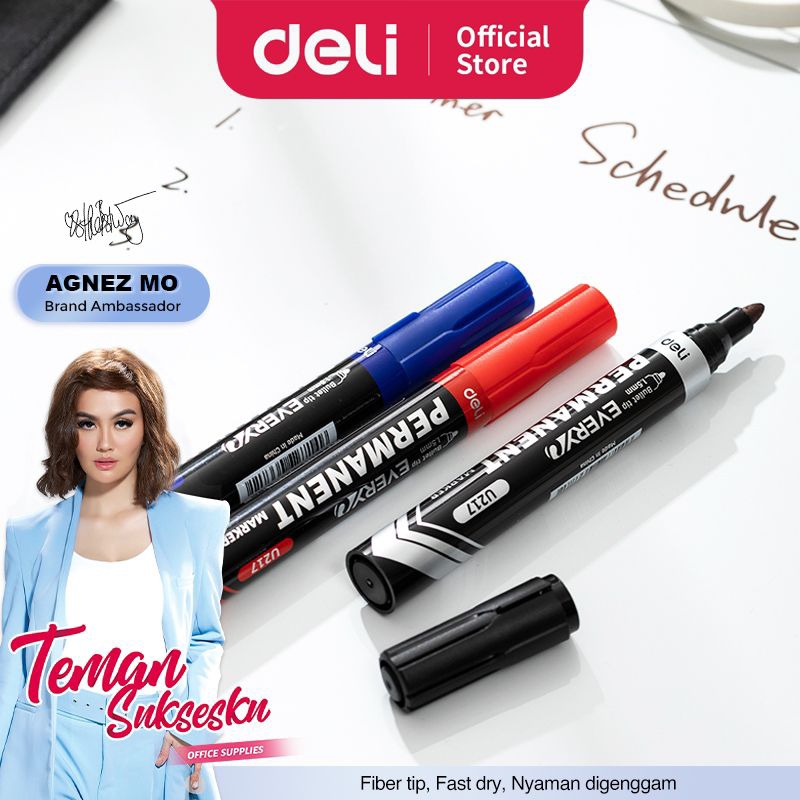 

Deli Spidol Permanen / Permanent Marker Warna Terang Cepat Kering EU217