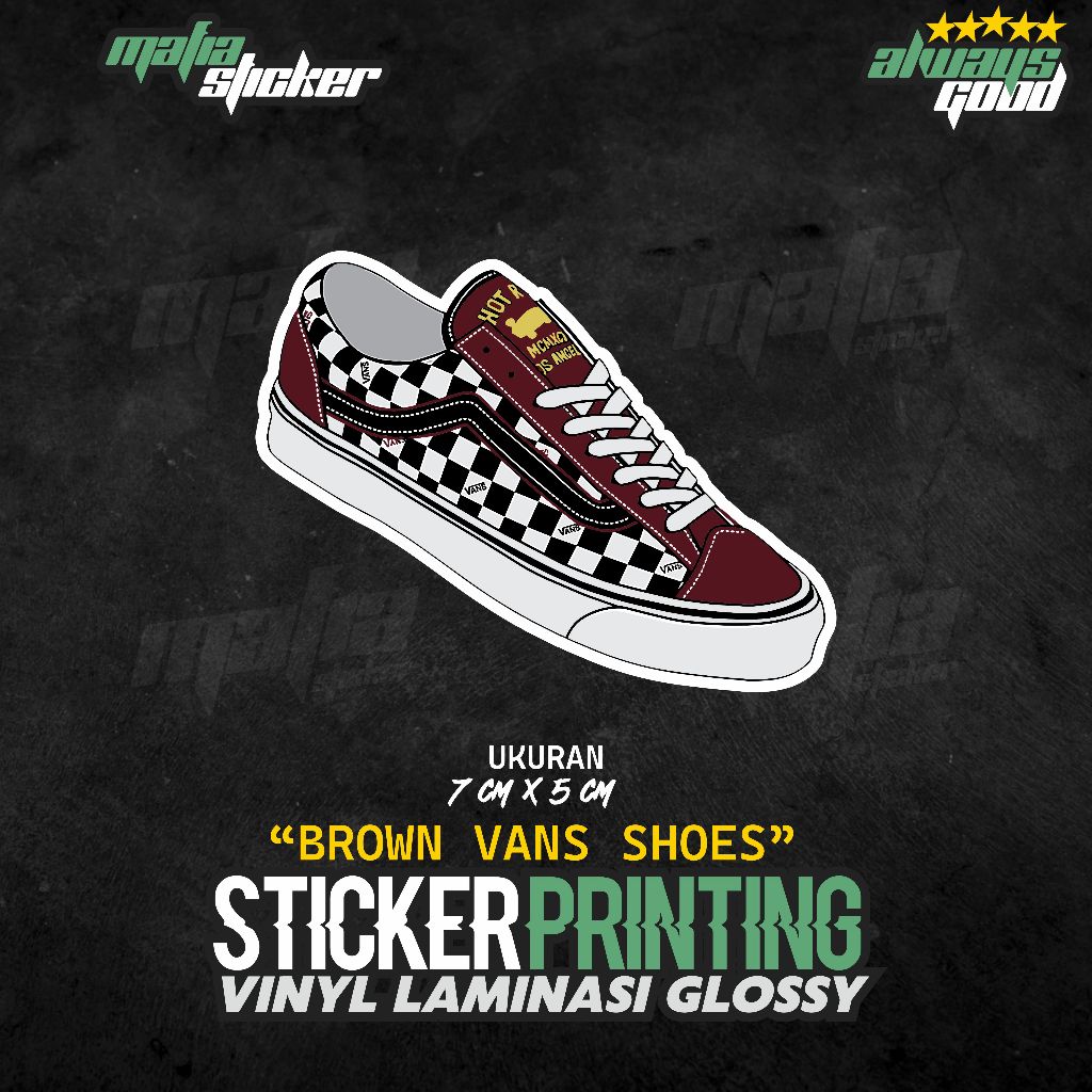 

STICKER/STIKER PRINT CUT ESTHETIC LUCU BROWN VANS SHOES