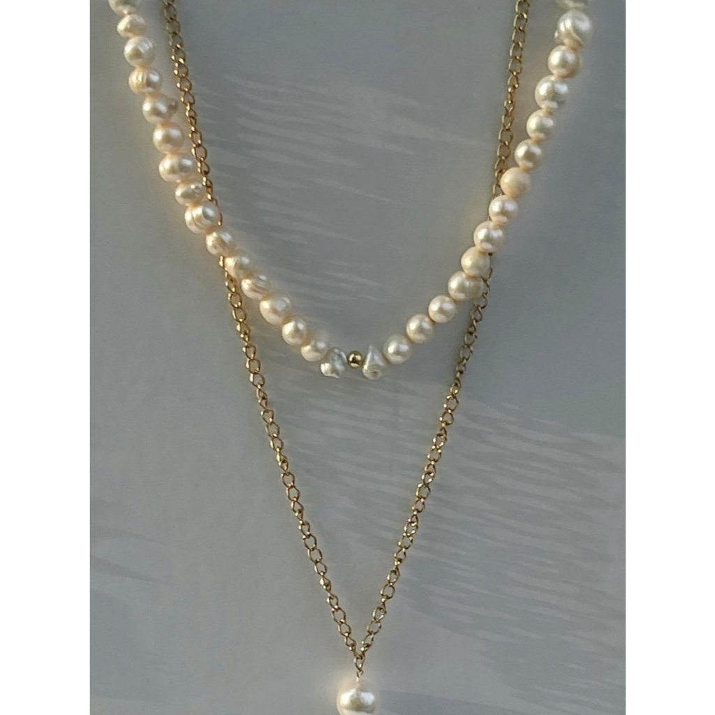 Iris Necklace Pearl Choker Necklace with Pearl Pendant