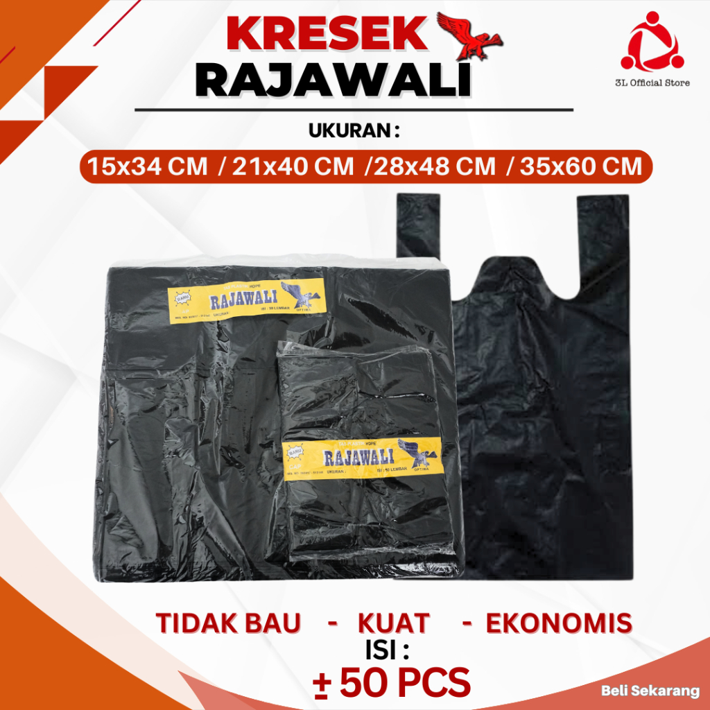 Kantong Plastik Kresek Rajawali uk 15x34/21x40/28x48/35x60 Kantong Permium Plastik HD Tebal